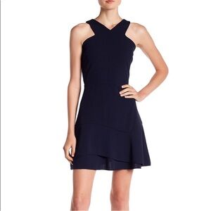 Aqua navy blue cocktail dress